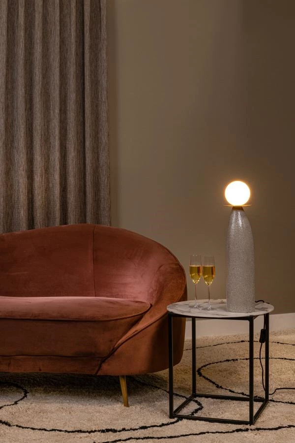 Lucide FIGARO - Lampe de table - Ø 12 cm - 1xG9 - Gris - ambiance 1